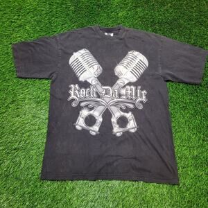 Vintage Y2K Rock Da Mic The-Grind T-Shirt XL Drop Shoulder MMA
